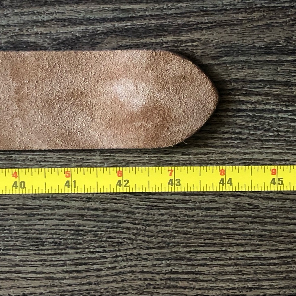 Cole Haan Wide Brown Suede Belt with Gold buckle - Picture 6 of 6